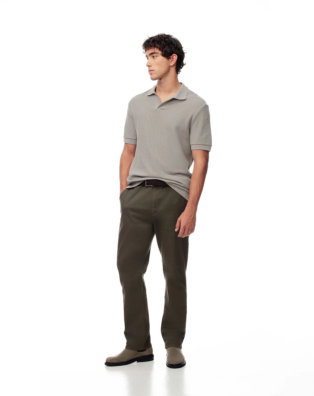 Polo regular algodón taupe hombre - Image 4