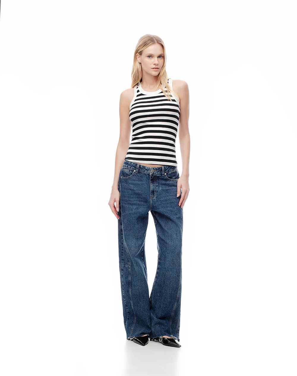 Camiseta esqueleto slim rib algodón rayas mujer - Image 4