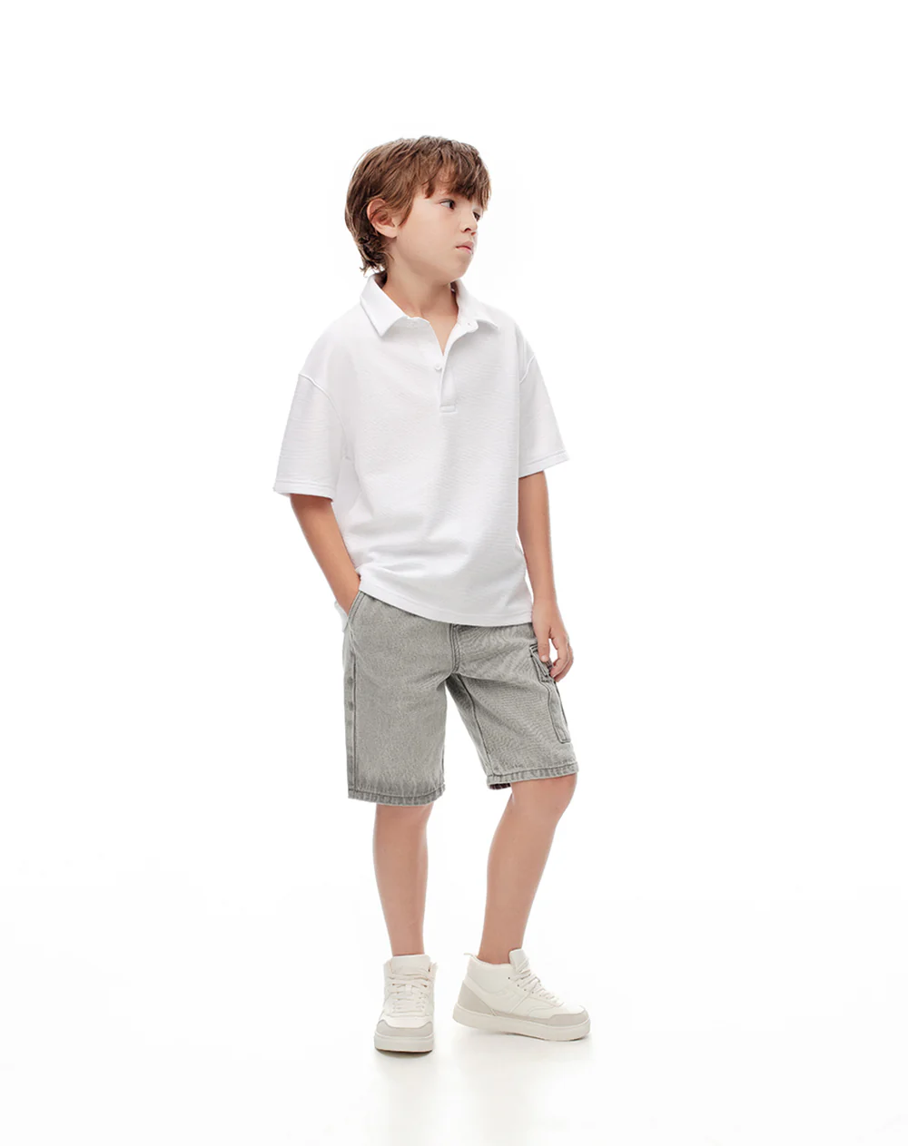Bermuda denim regular gris niño - Image 3
