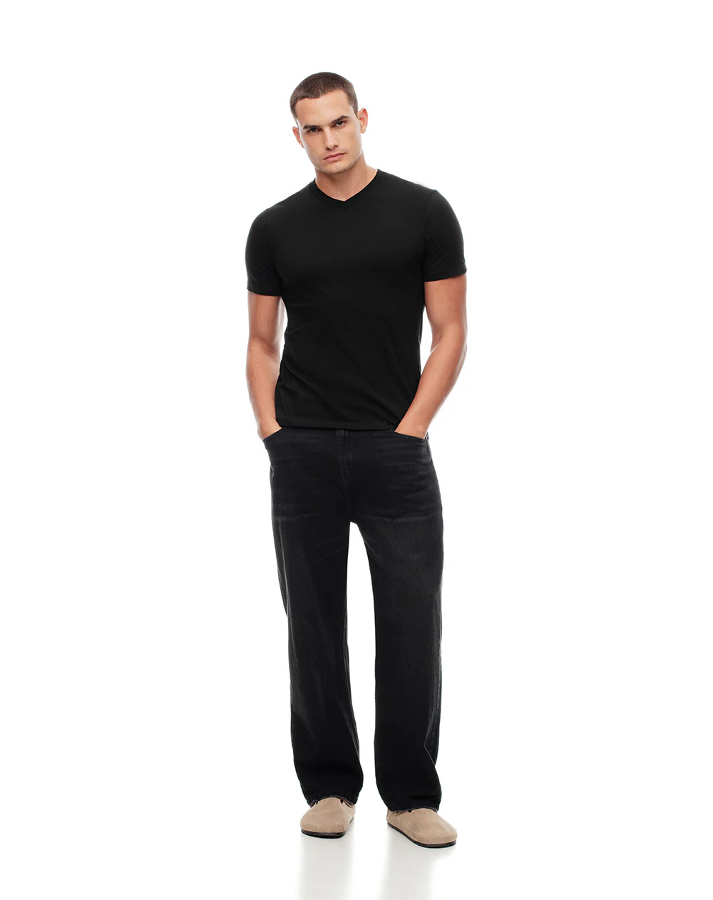 Camiseta slim algodón jersey x2unds negra hombre - Image 5