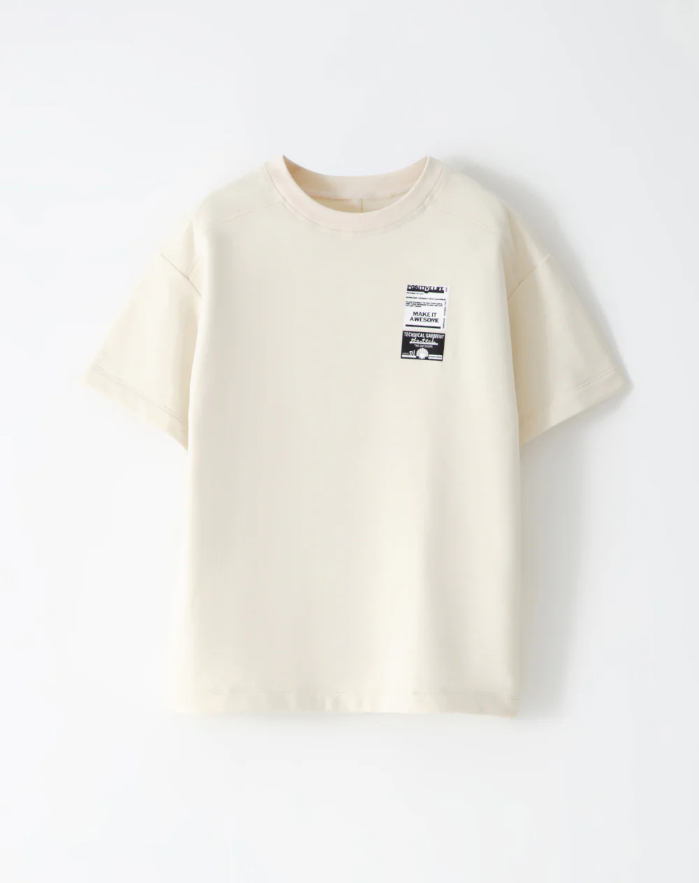 Camiseta oversize algodón crema estampada niño - Image 5
