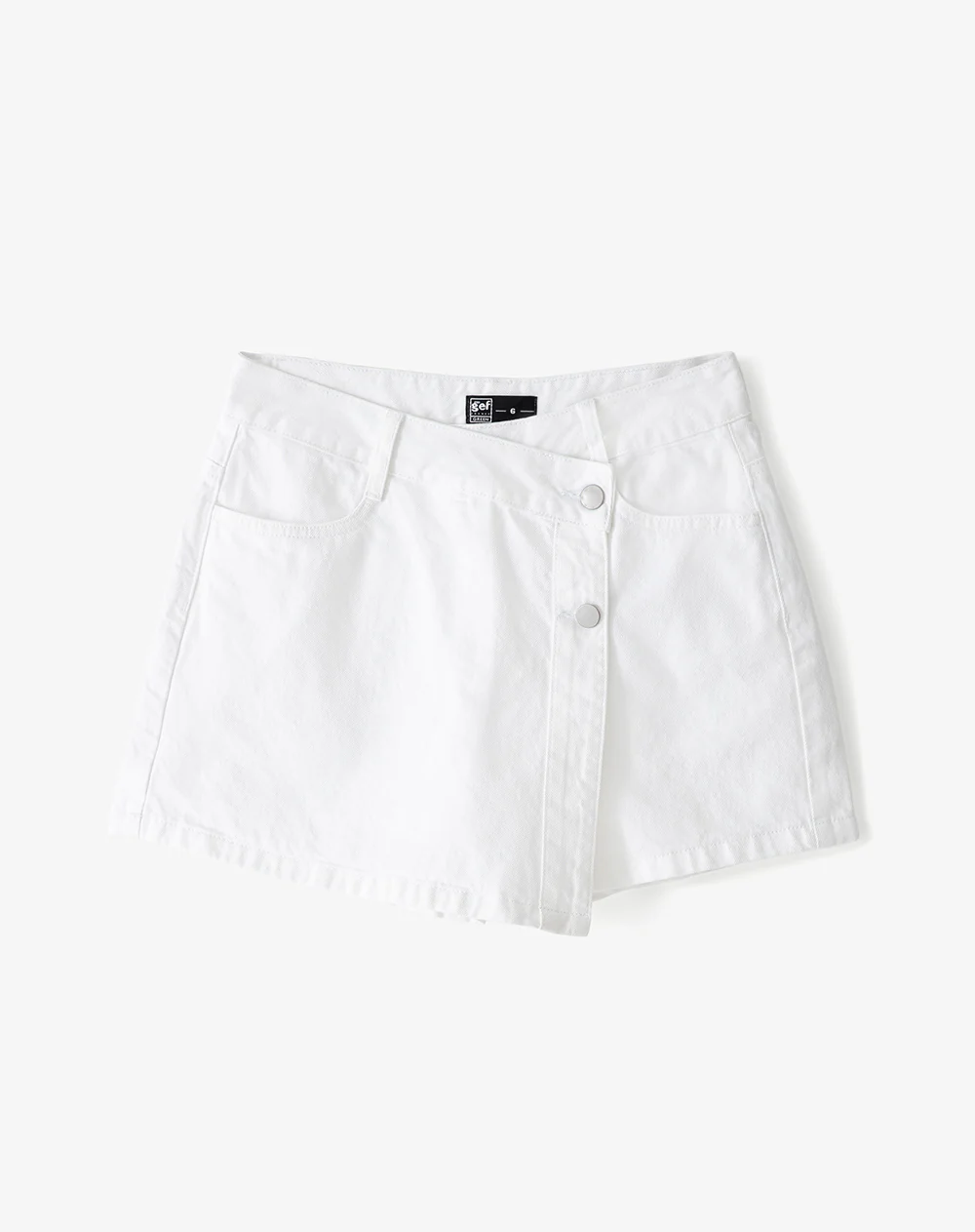 Falda short tiro alto denim blanca mujer - Image 7