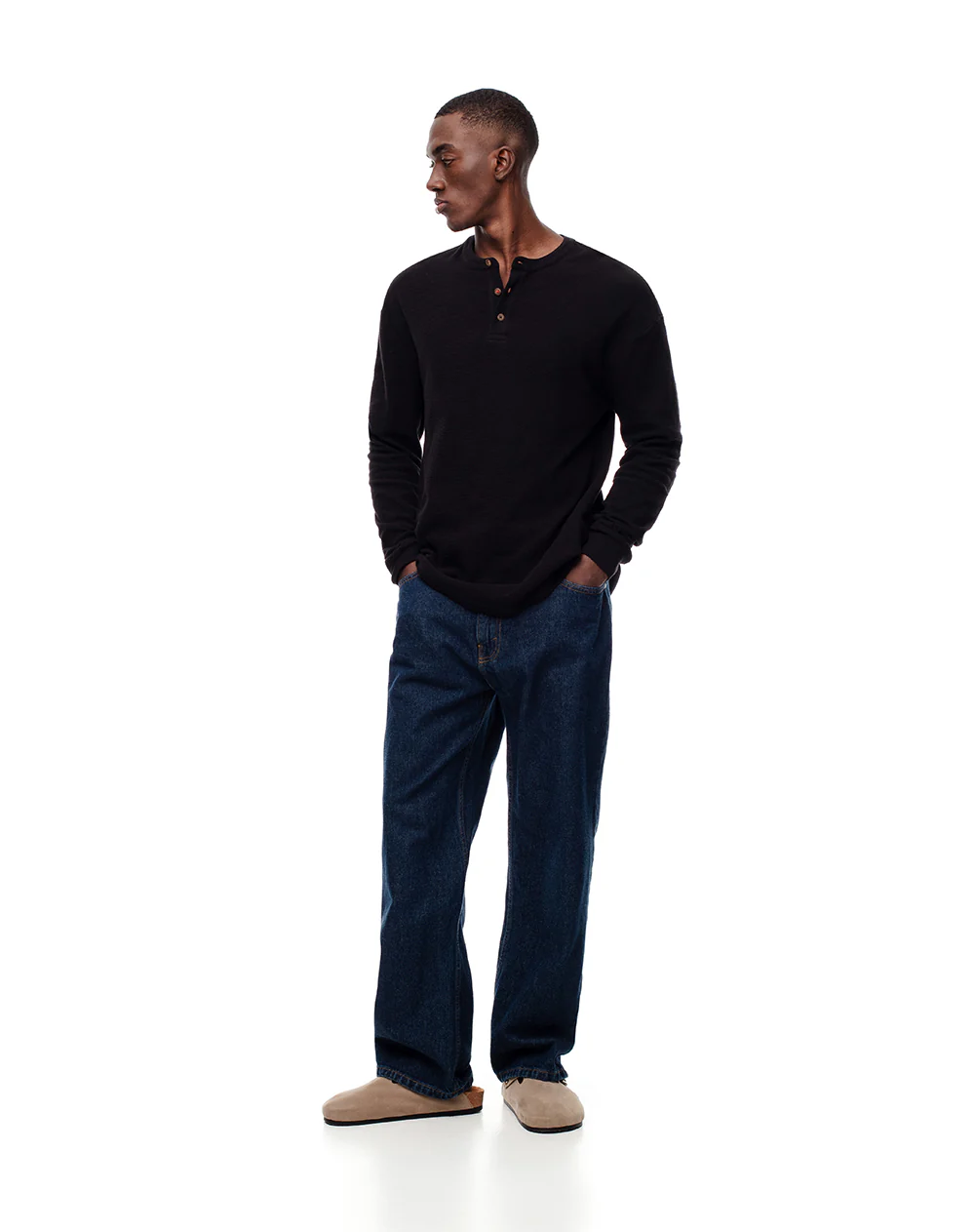 Camibuzo regular algodón negro hombre - Image 3