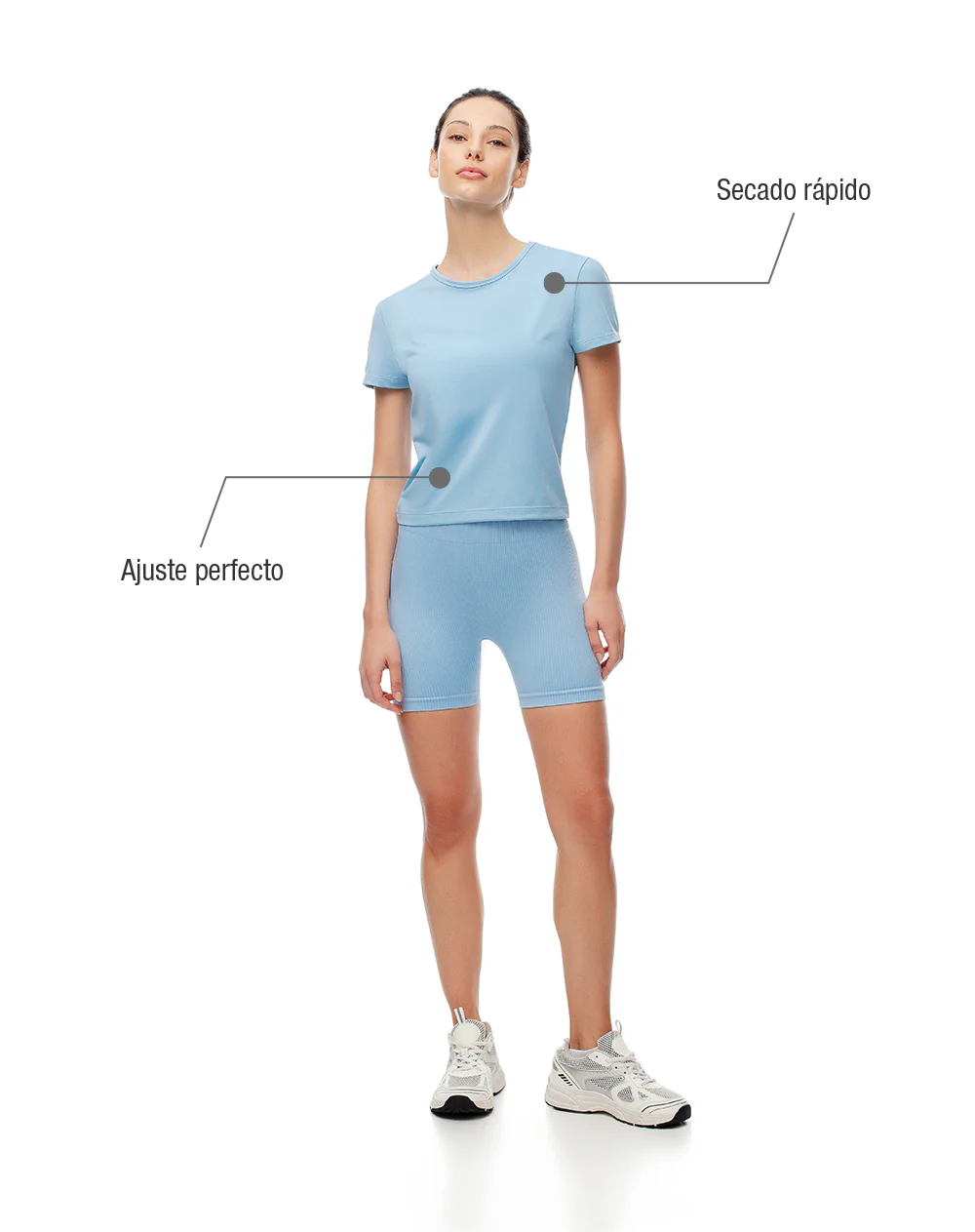 Camiseta deportiva secado rápido azul mujer - Image 2