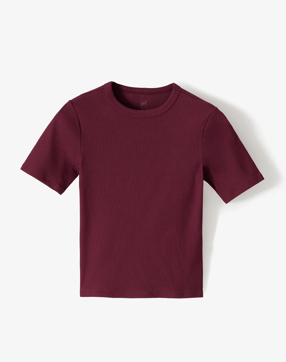 Camiseta slim rib algodón vinotinto mujer - Image 5