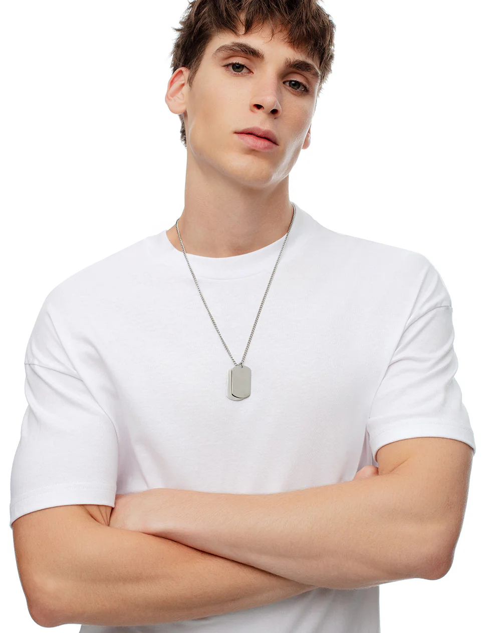 Camiseta regular algodón blanca hombre - Image 3
