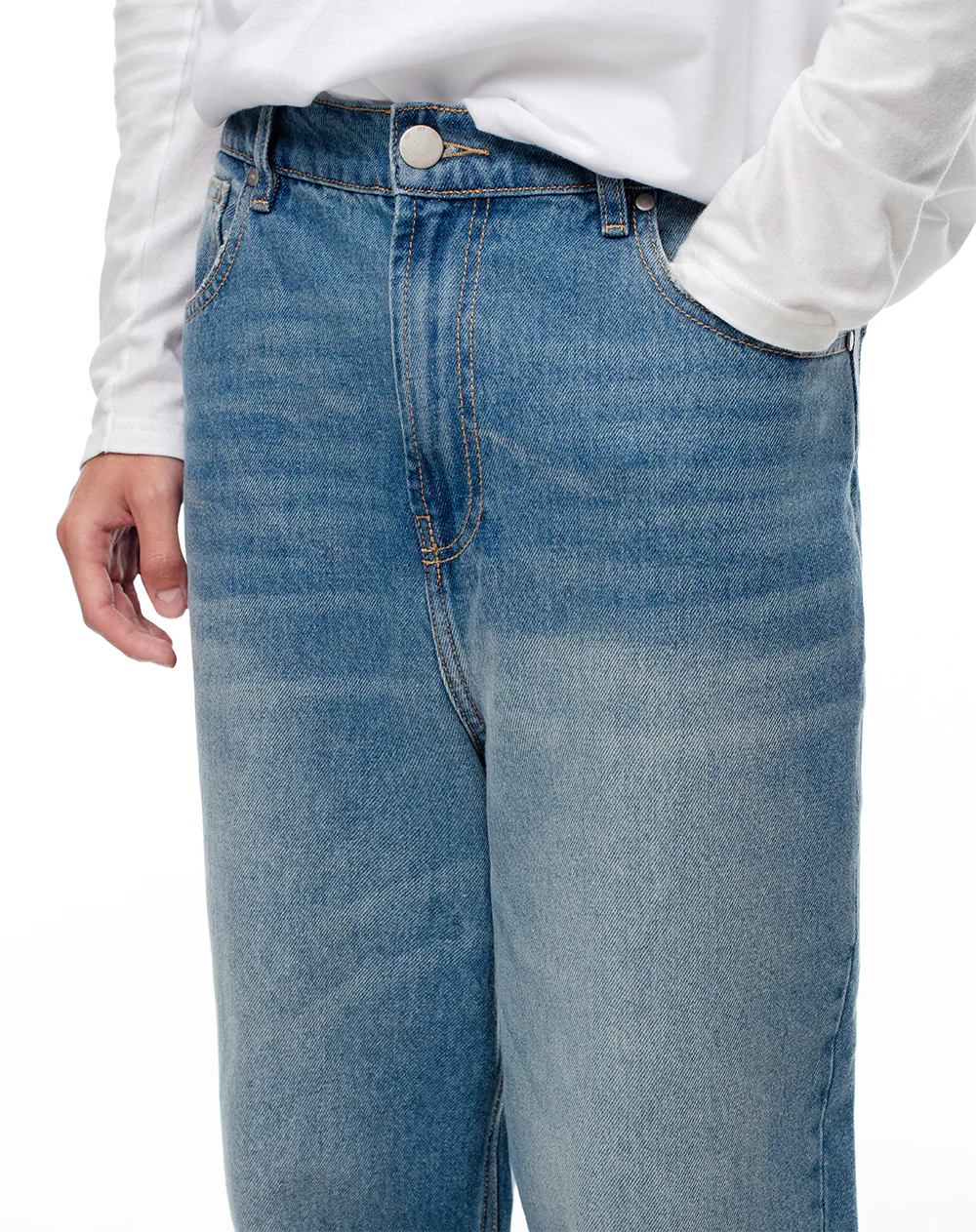 Jean baggy 100% algodón índigo medio hombre - Image 5