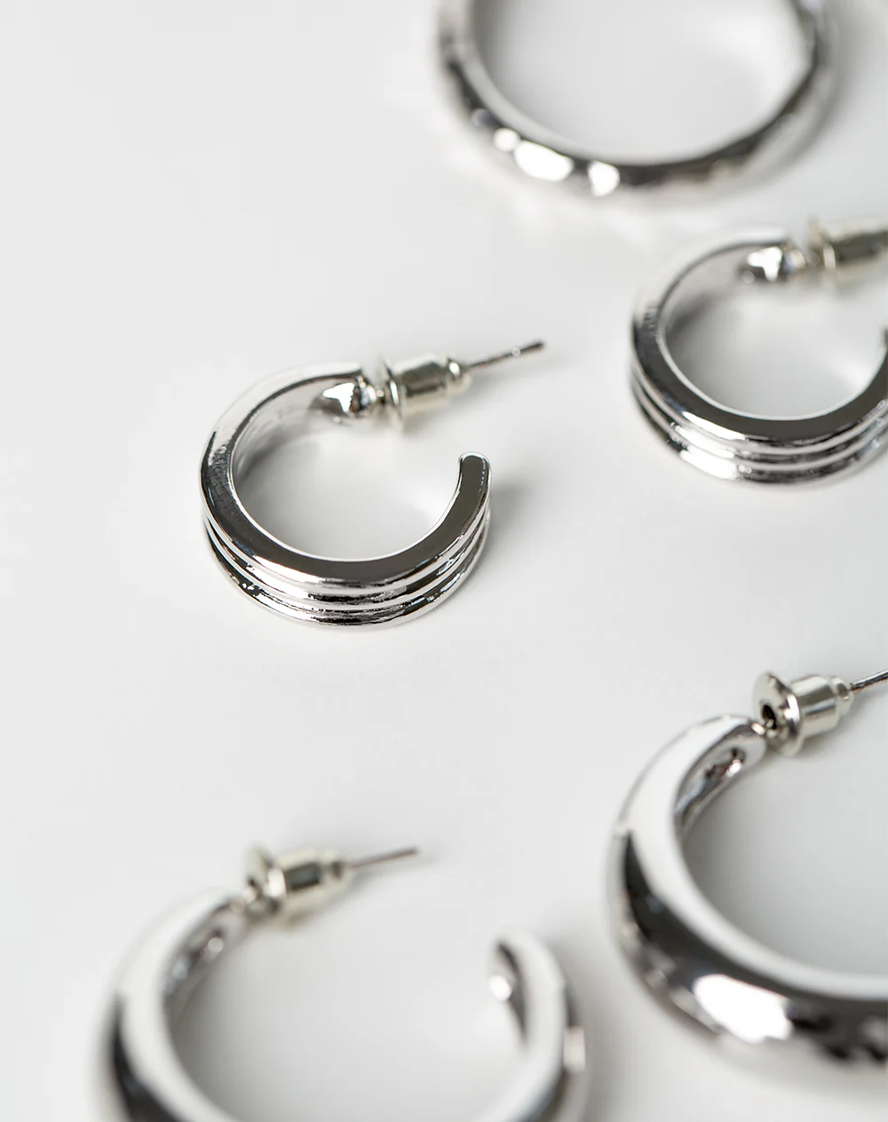Aretes pack x6 plateados - Image 3