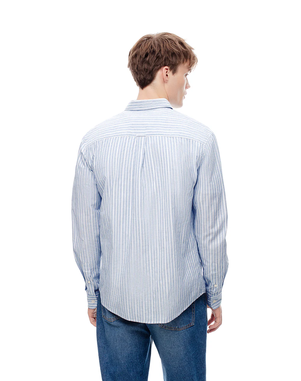 Camisa manga larga regular algodón rayas hombre - Image 2