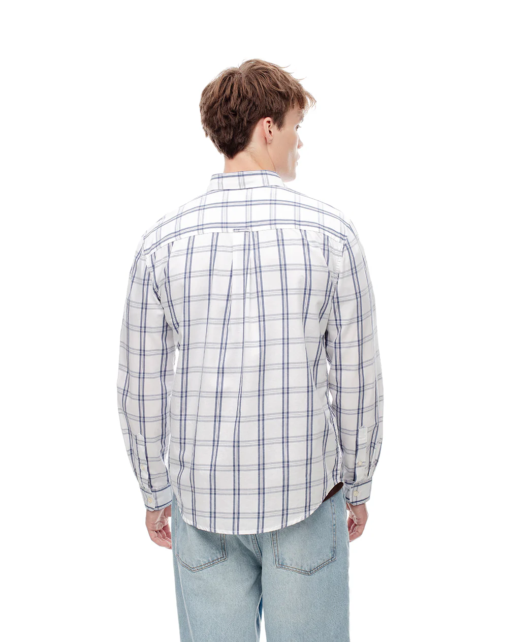 Camisa manga larga regular algodón cuadros hombre - Image 2
