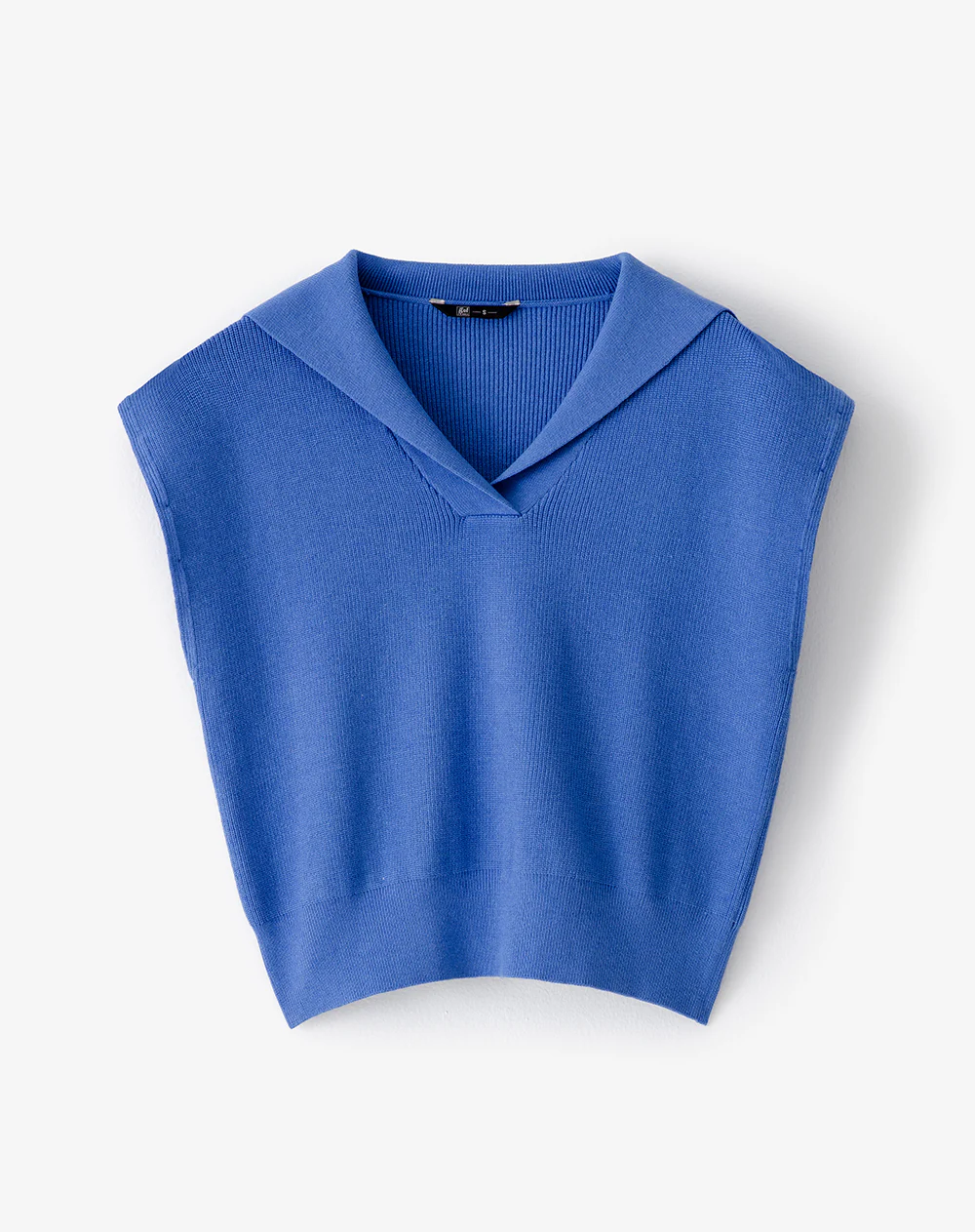 Chaleco oversize tejido azul mujer - Image 5