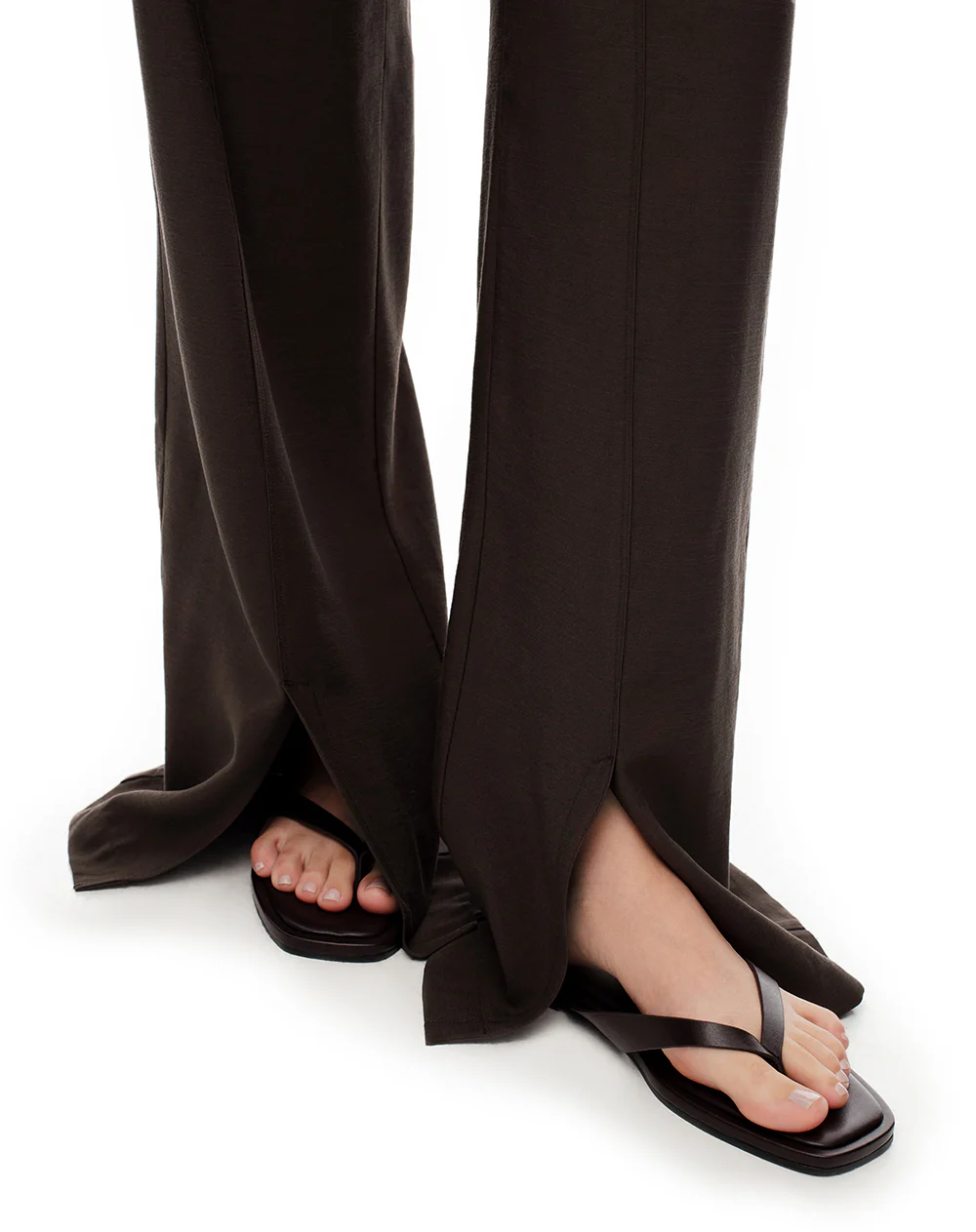 Pantalón wide leg tiro alto chocolate mujer - Image 6