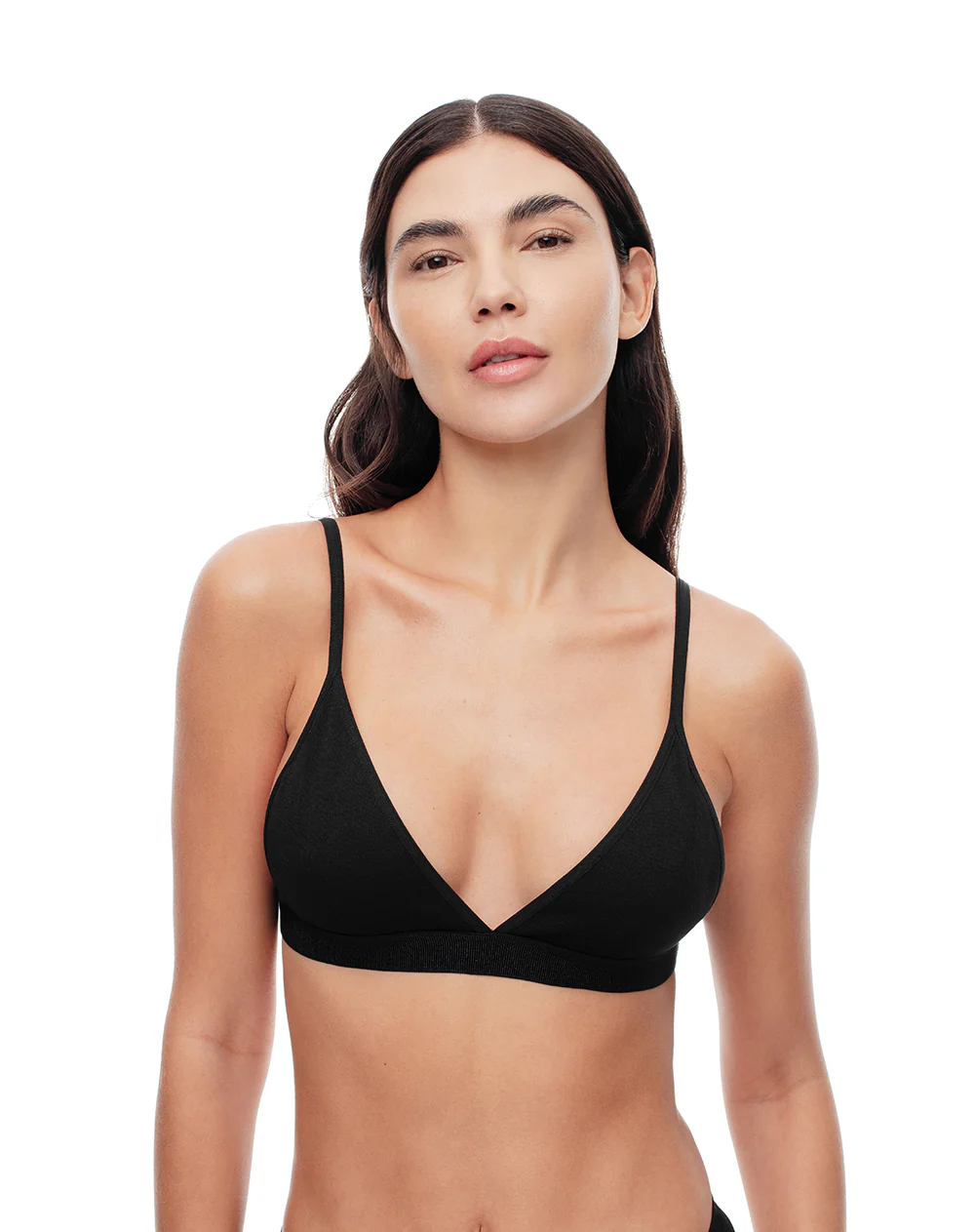 Top soporte medio seamless negro