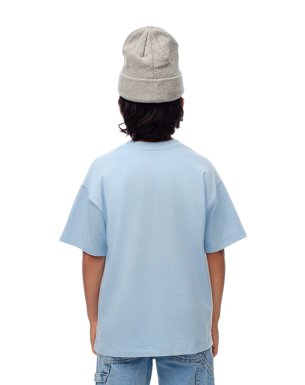 Camiseta oversize algodón azul niño - Image 2