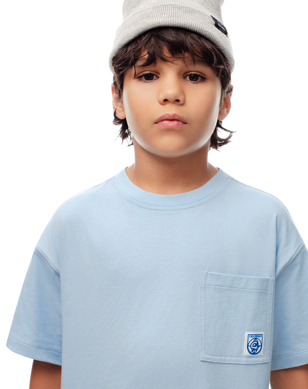 Camiseta oversize algodón azul niño - Image 3