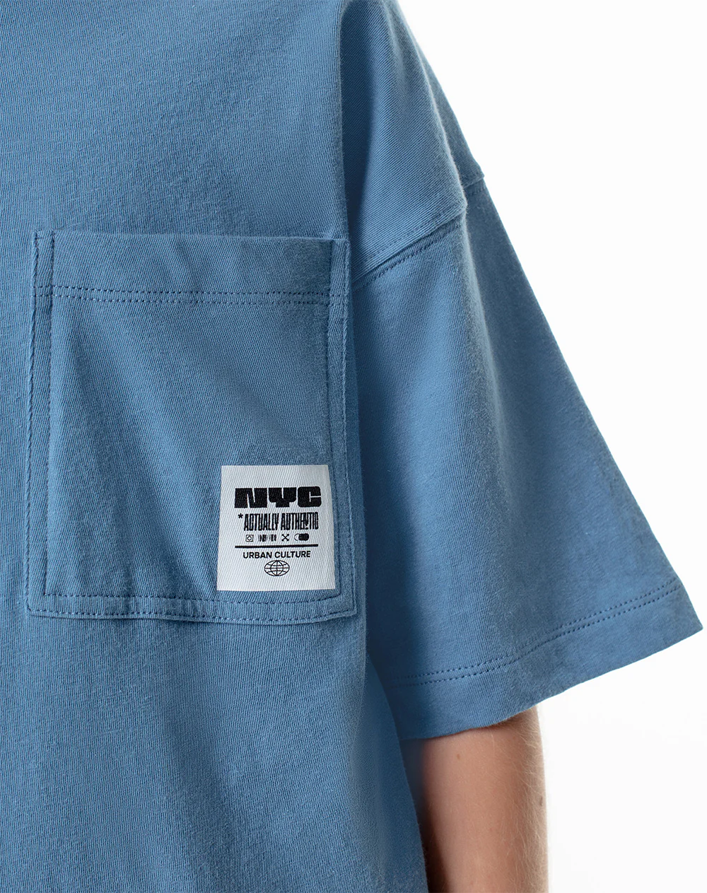 Camiseta oversize algodón azul niño - Image 3
