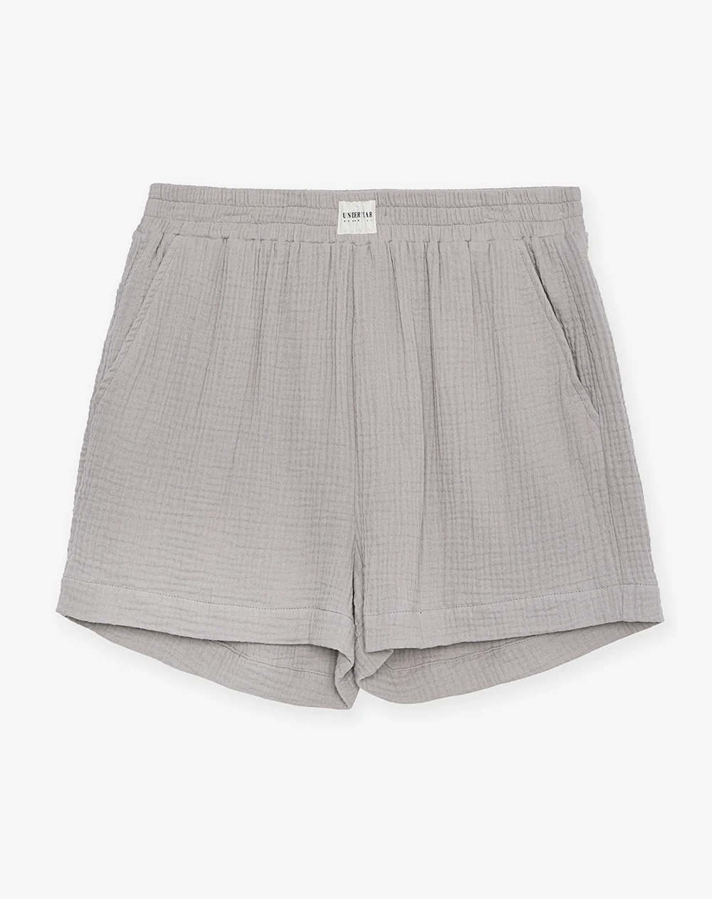 Short relax tiro alto texturizado taupe mujer - Image 6