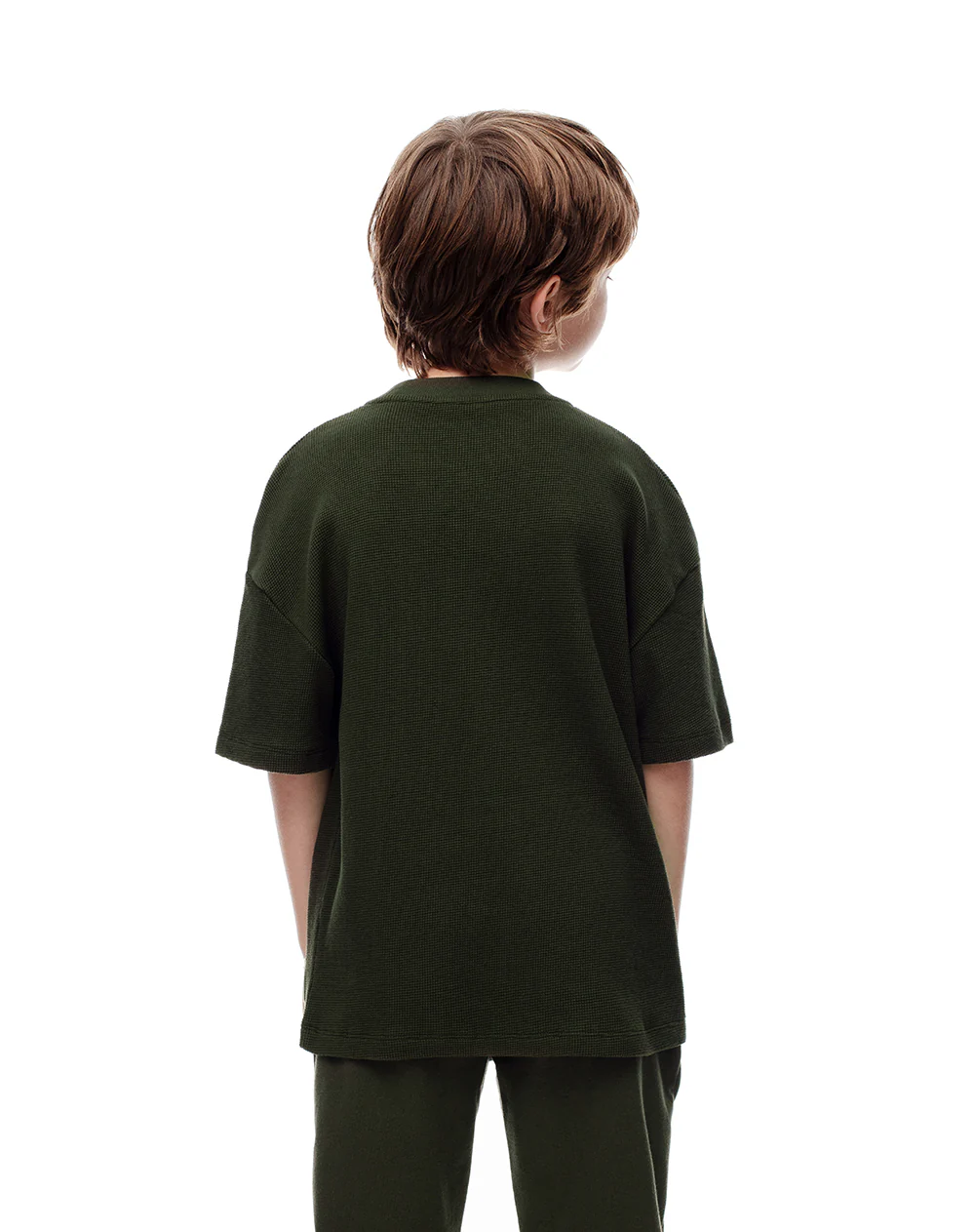 Camiseta regular algodón verde niño - Image 2