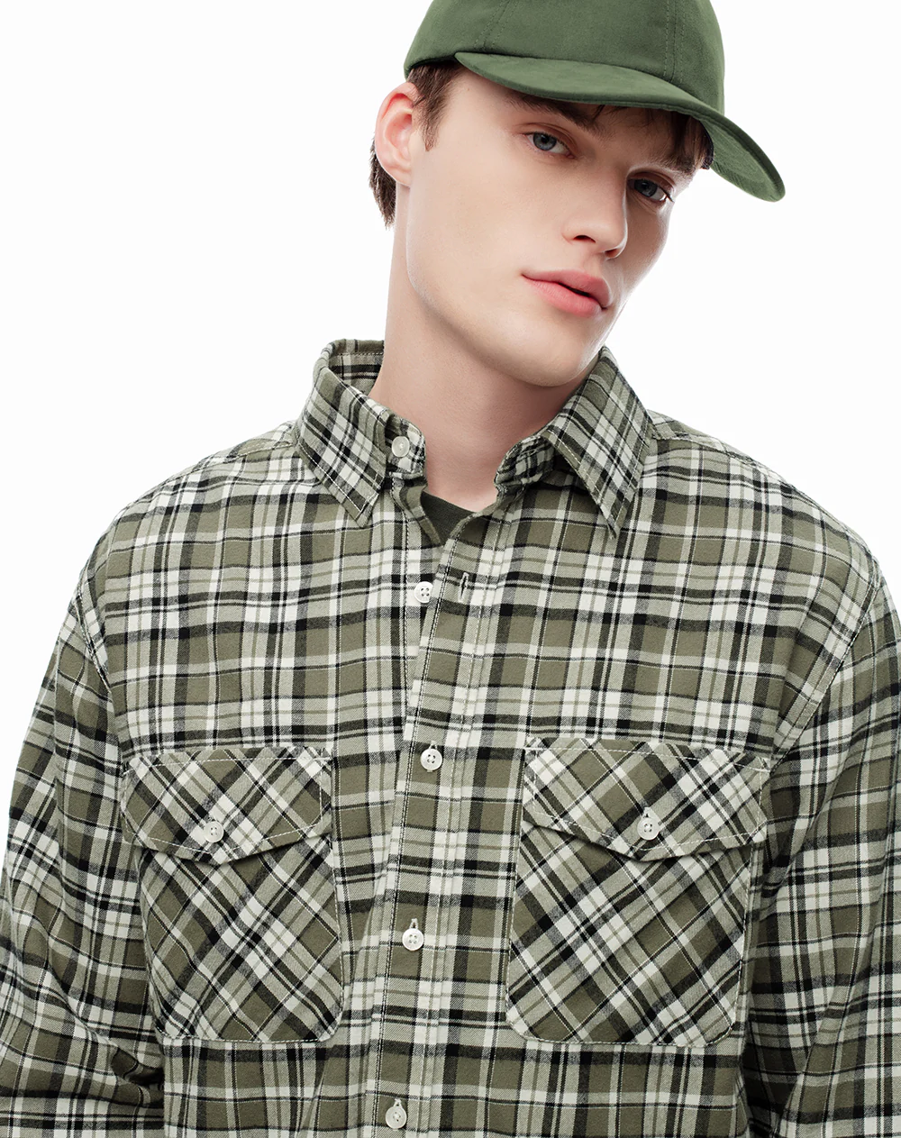 Camisa manga larga regular algodón cuadros hombre - Image 4