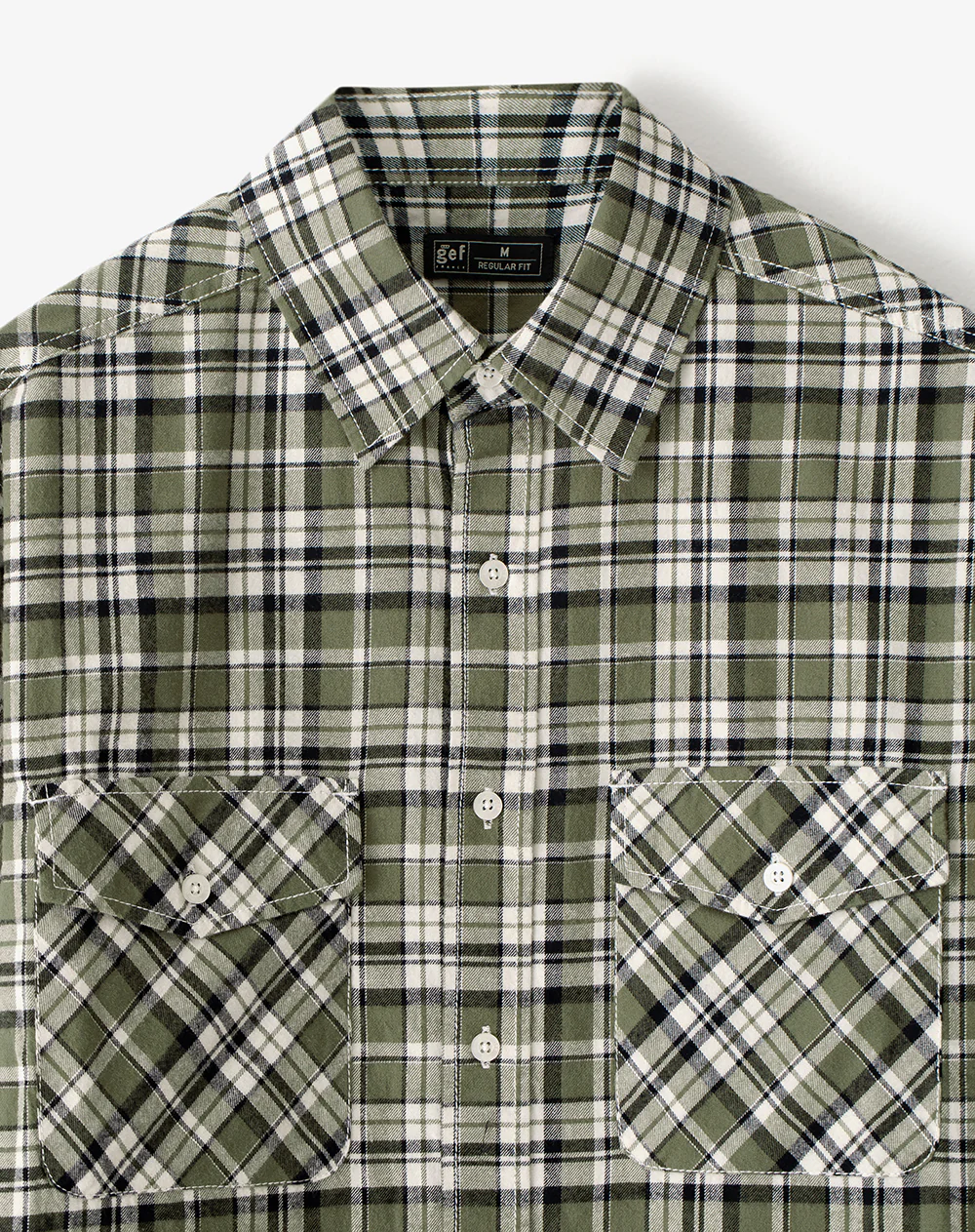 Camisa manga larga regular algodón cuadros hombre - Image 6