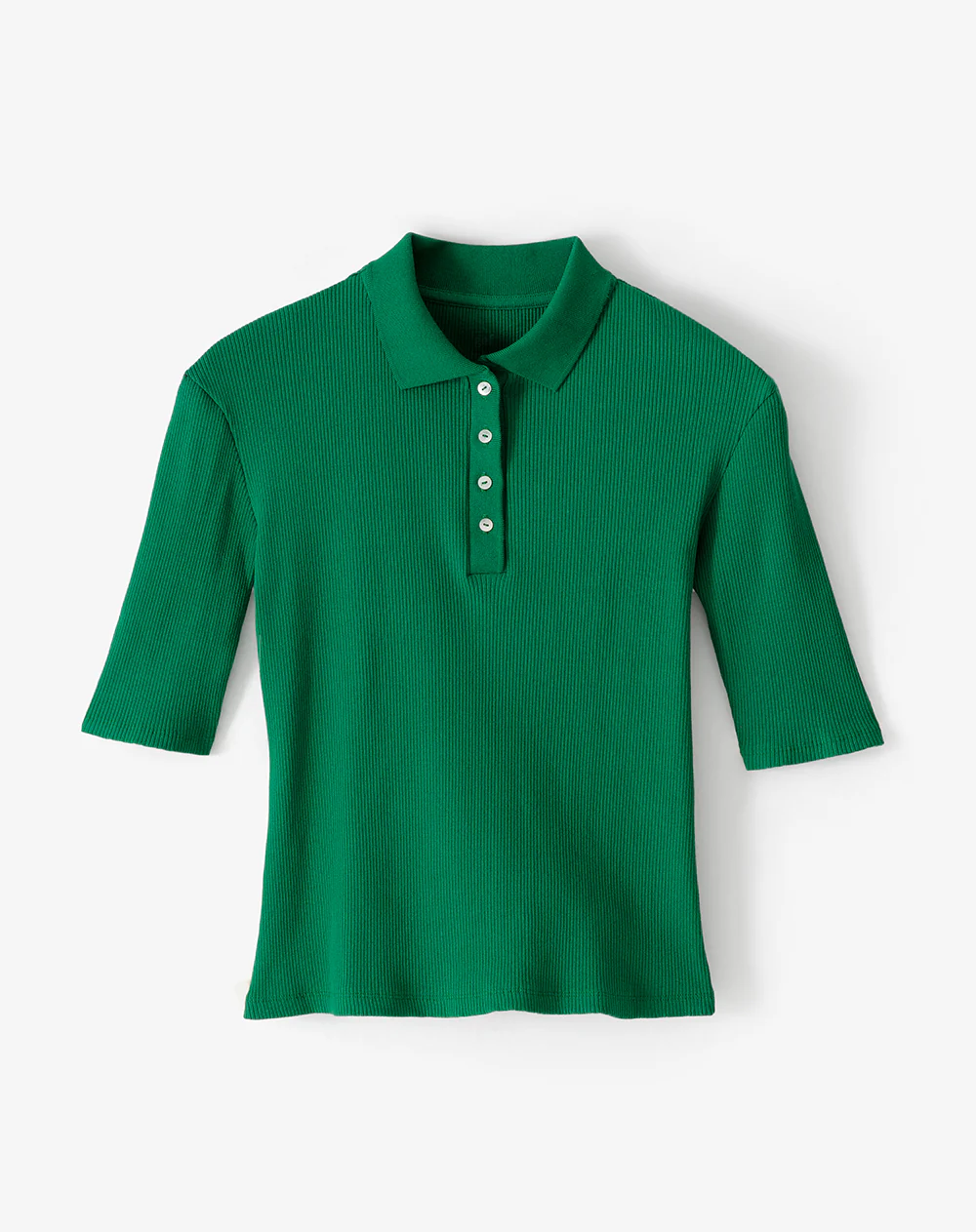 Polo slim tejido de punto algodón verde mujer - Image 5