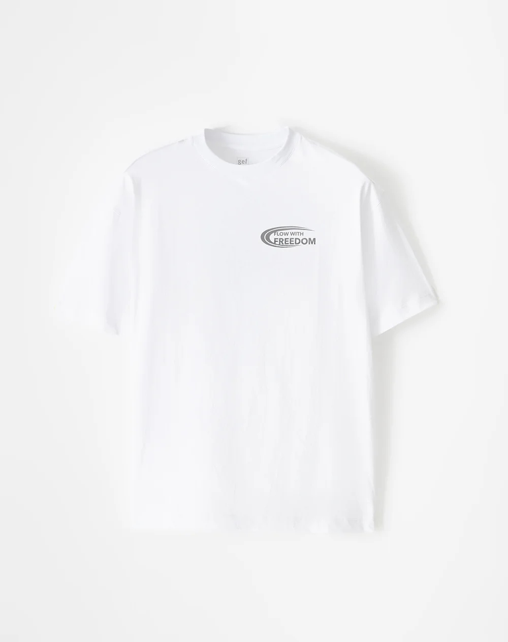 Camiseta regular algodón blanca estampada hombre - Image 5