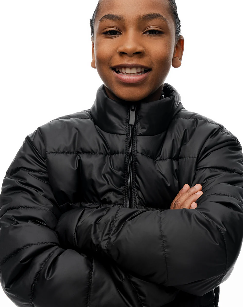 Chaqueta regular acolchada negra niño - Image 3