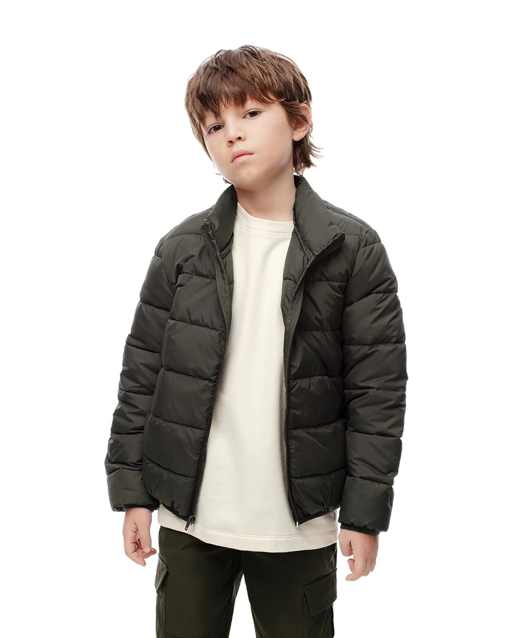 Chaqueta acolchada verde niño - Image 3