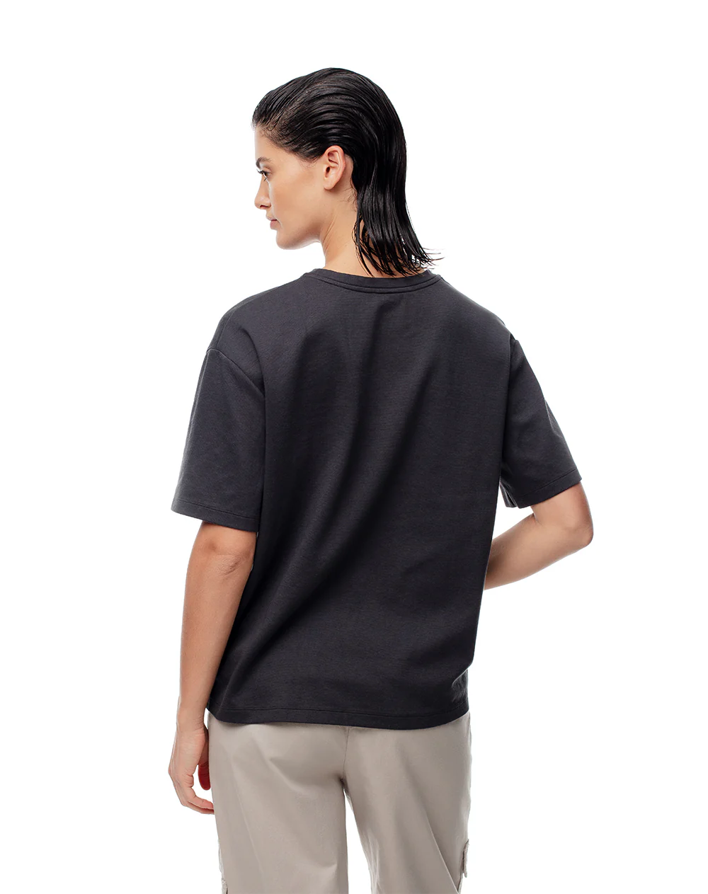 Camiseta oversize gris mujer - Image 3