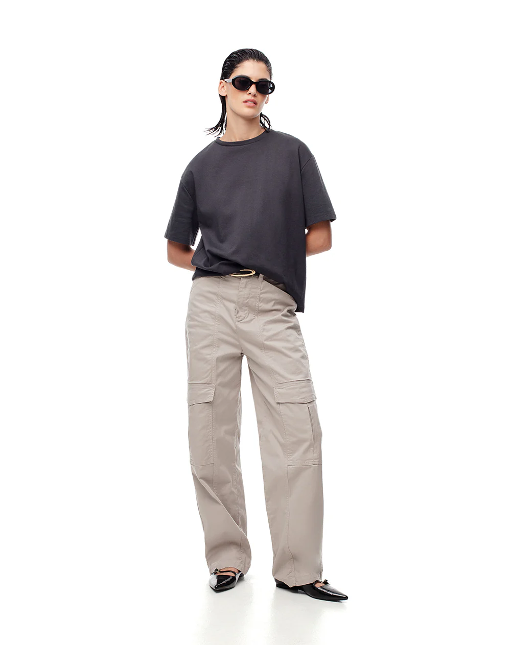 Camiseta oversize gris mujer - Image 5