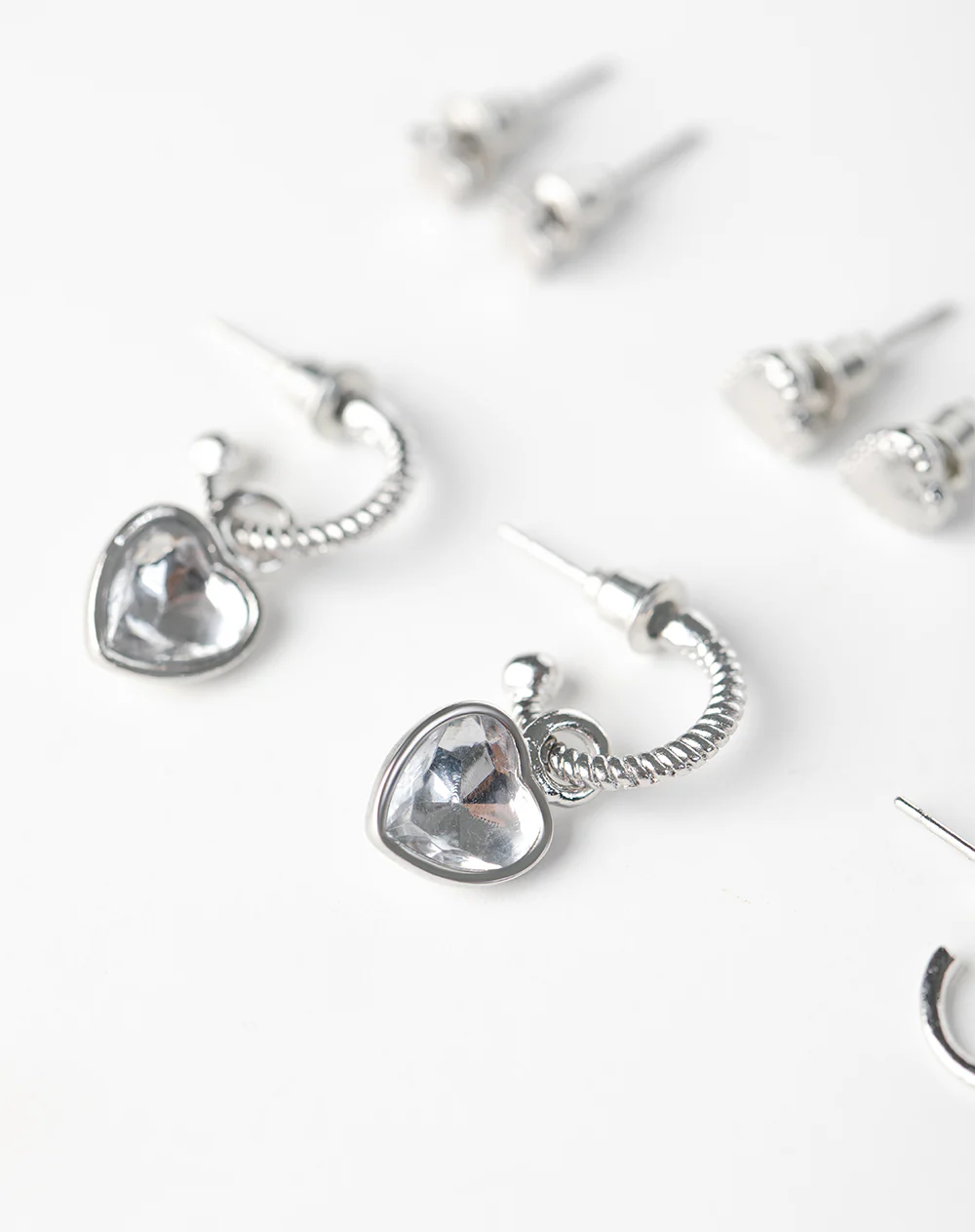 Aretes pack x6 plateadas - Image 2