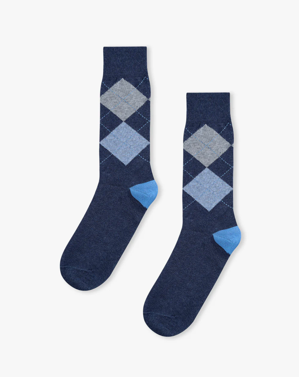 Medias hombre largas azules rombos