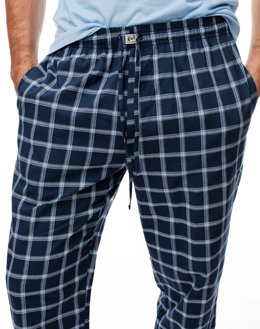 Camiseta + pantalón de pijama algodón azul hombre - Image 4