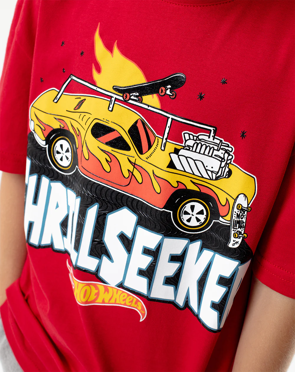 Camiseta regular Hot wheels roja niño - Image 4