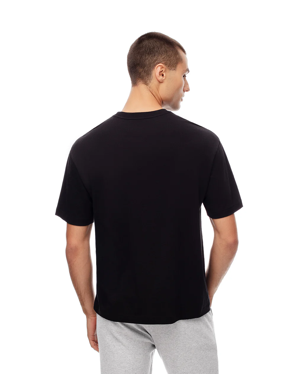 Camiseta relax algodón negra hombre - Image 2
