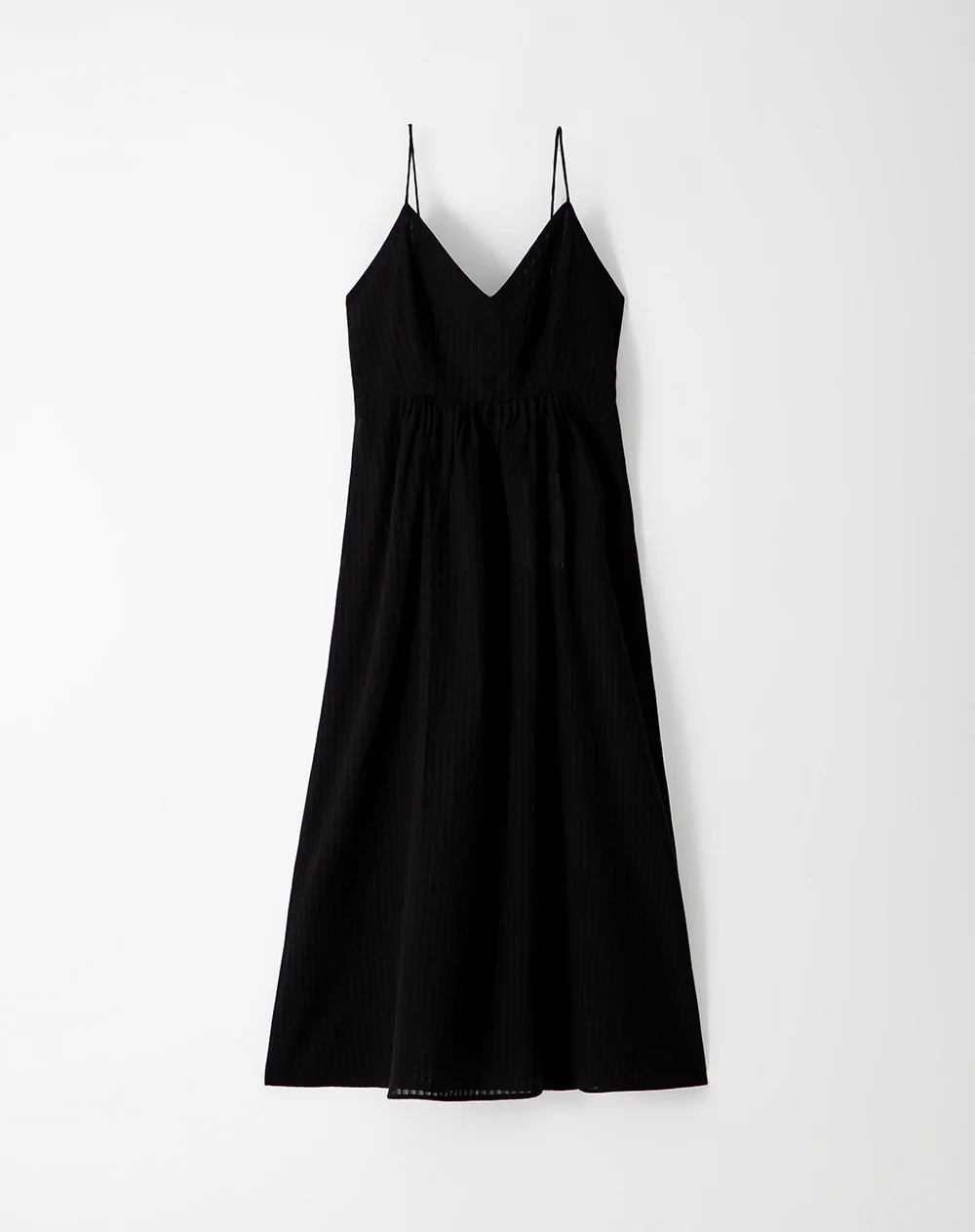 Vestido midi fit & flare algodón negro mujer - Image 6