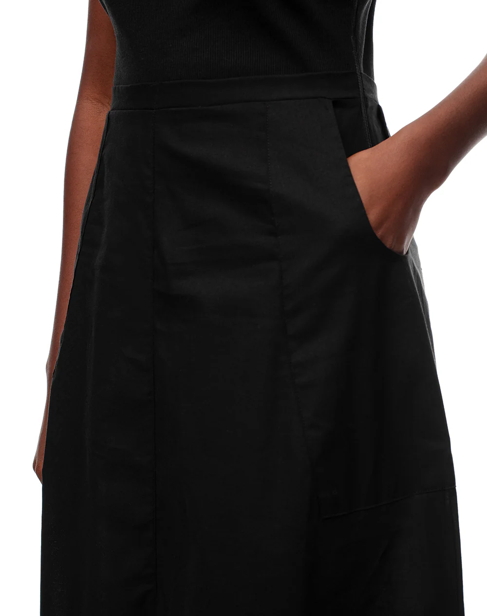 Vestido midi falda en A negro mujer - Image 5
