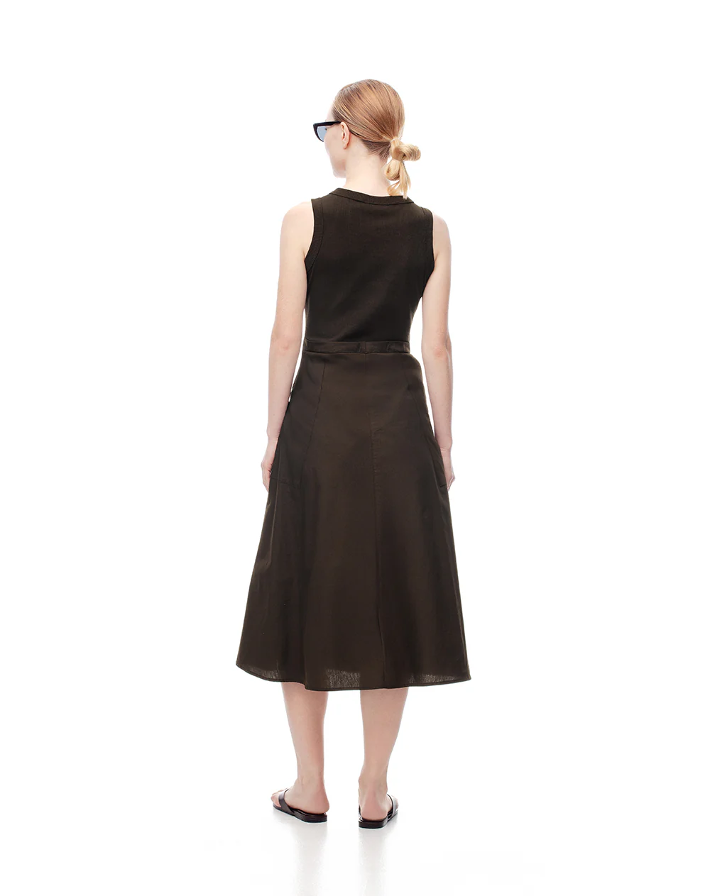 Vestido midi falda en A chocolate mujer - Image 2