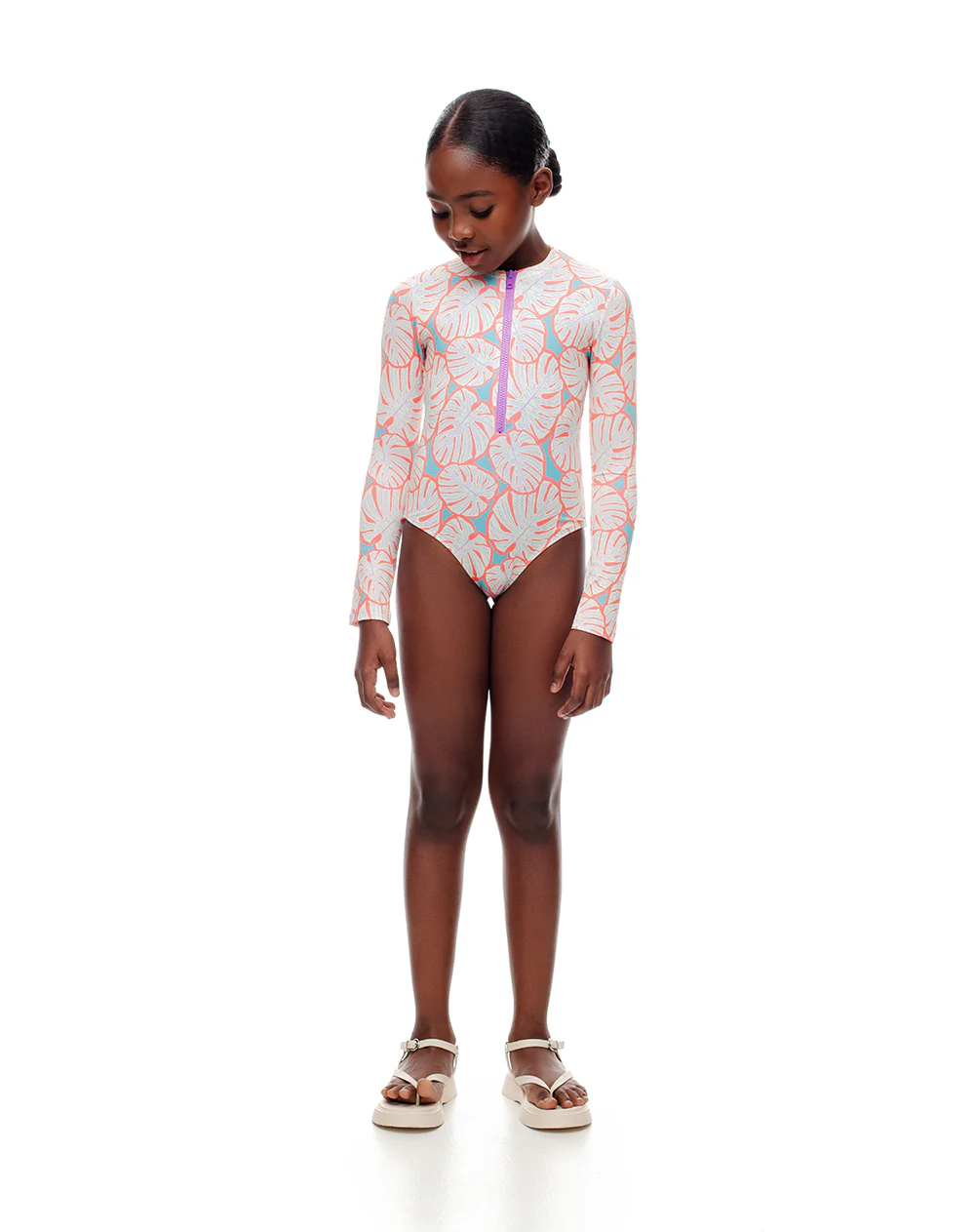 Vestido de baño maga larga estampado niña - Image 4