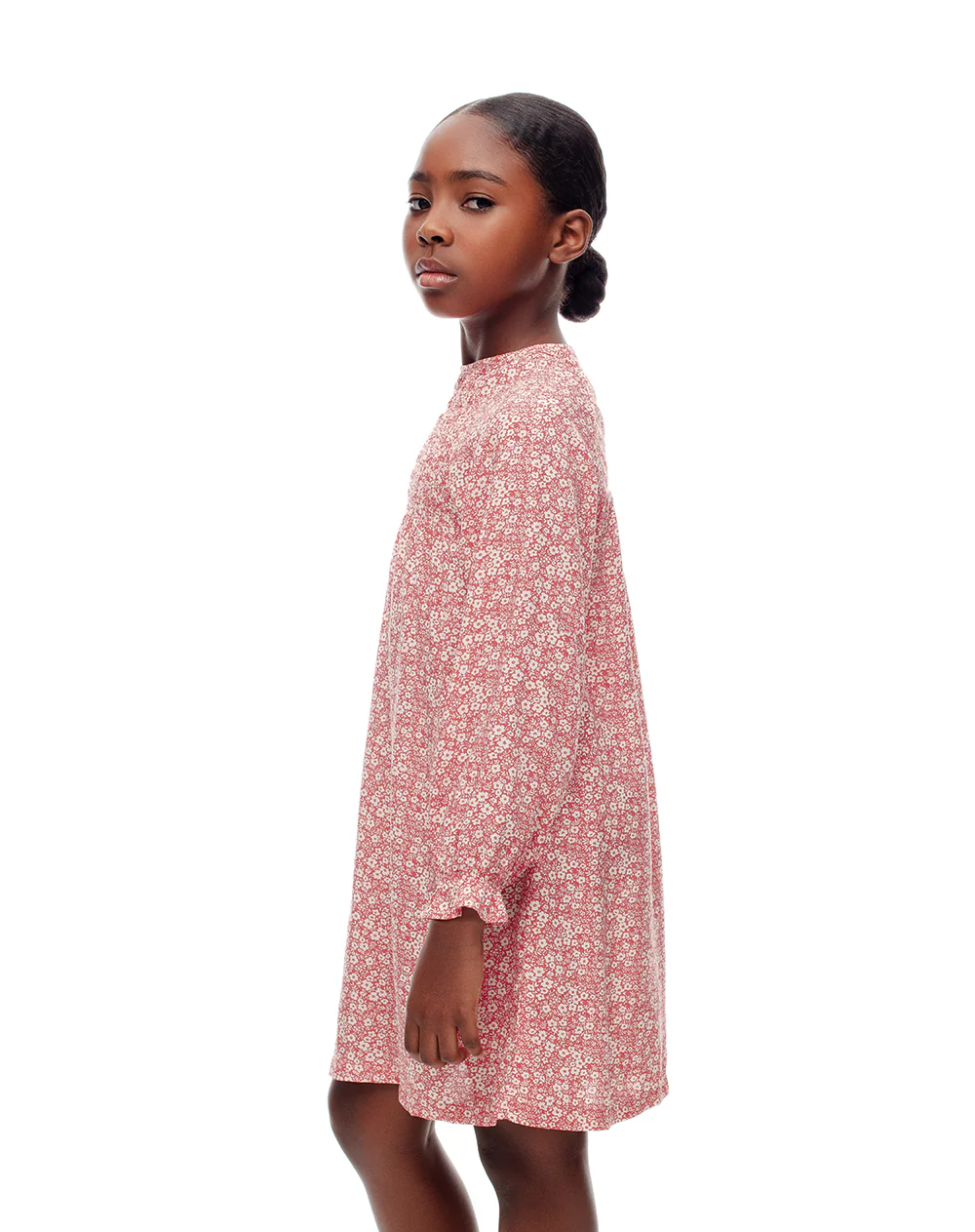 Vestido corto recto estampado niña