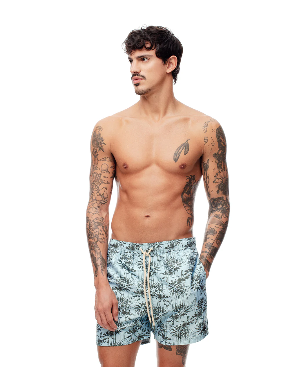 Pantaloneta de baño estampada hombre