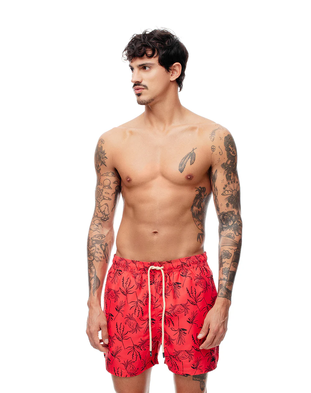 Pantaloneta de baño estampada hombre