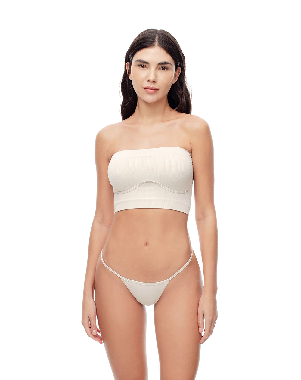 Top strapless soporte medio arena - Image 4