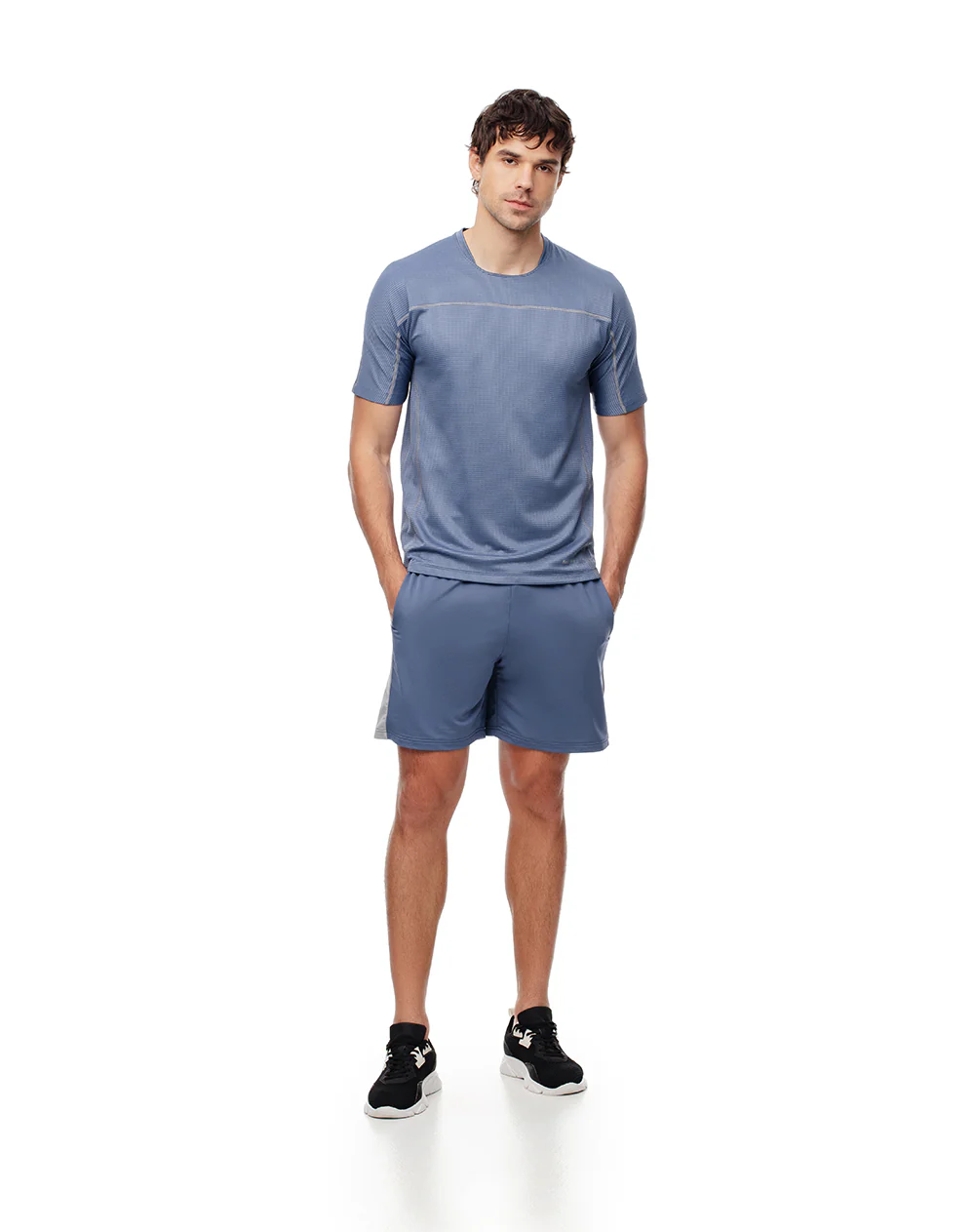 Pantaloneta deportiva antibacterial azul hombre - Image 6