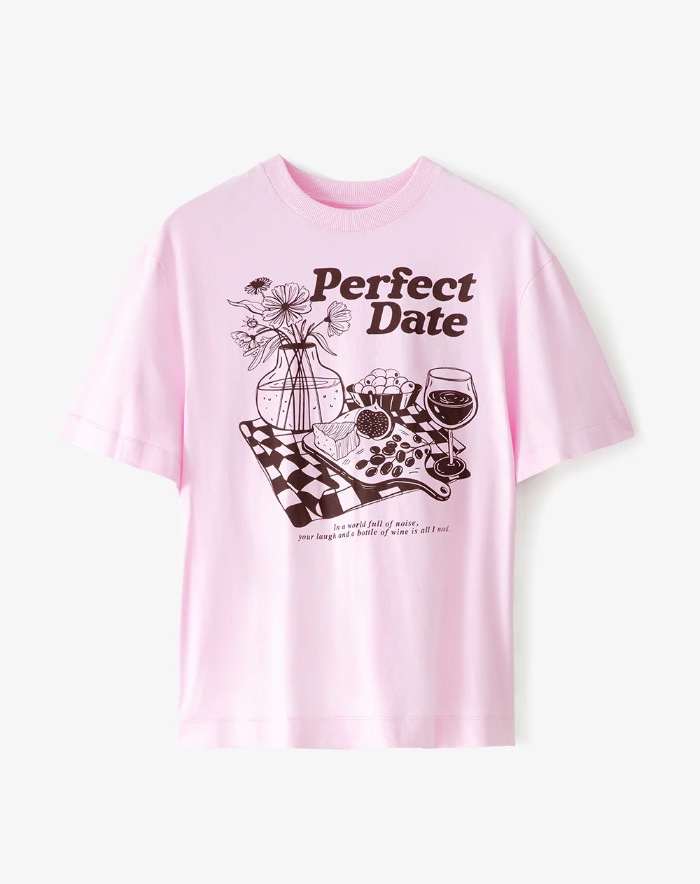 Camiseta oversize algodón rosa estampada mujer - Image 5