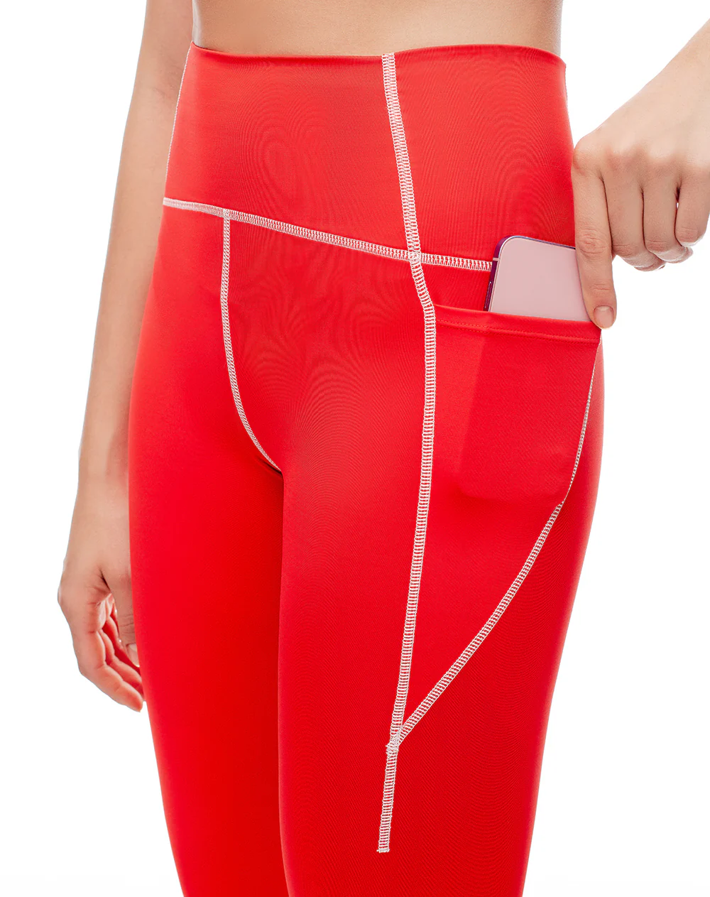 Legging deportivo secado rápido rojo mujer - Image 3