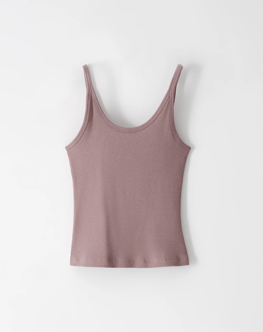 Camiseta manga sisa slim rib algodón malva mujer - Image 5