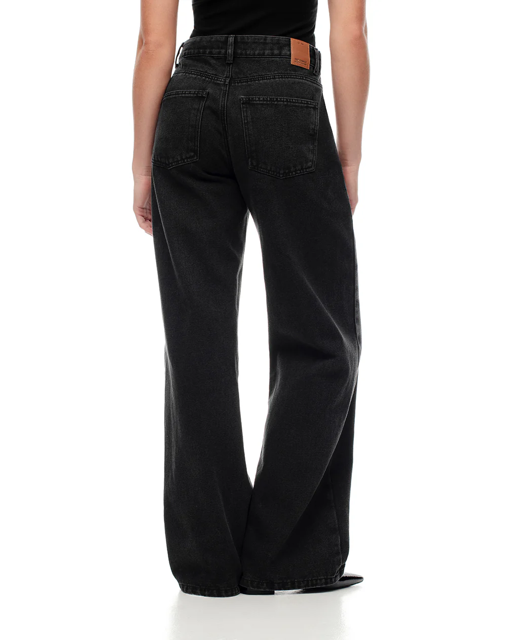 Jean wide leg tiro alto negro mujer - Image 2