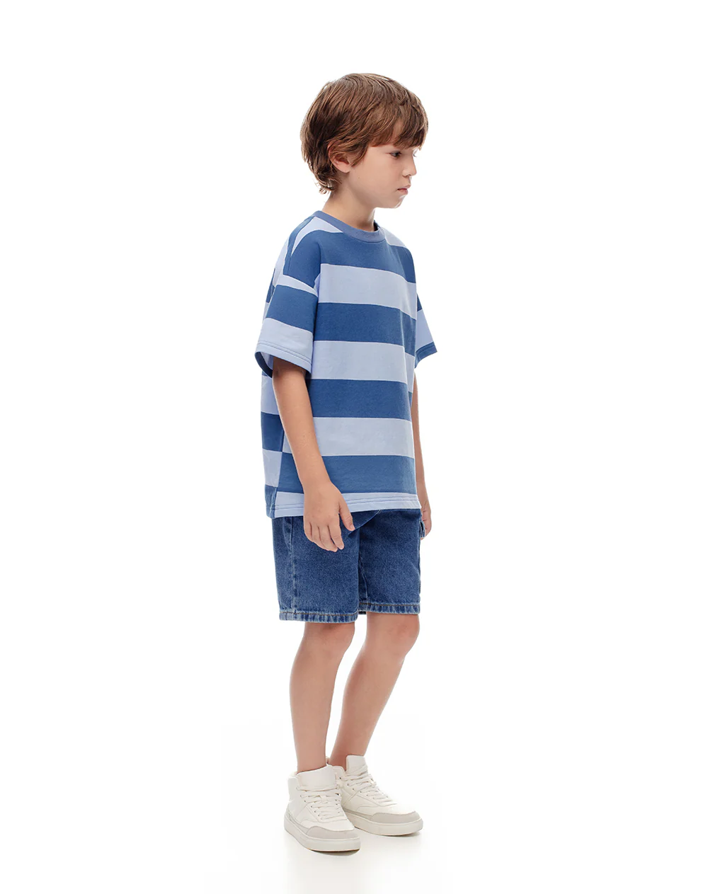 Camiseta regular algodón rayas niño - Image 4