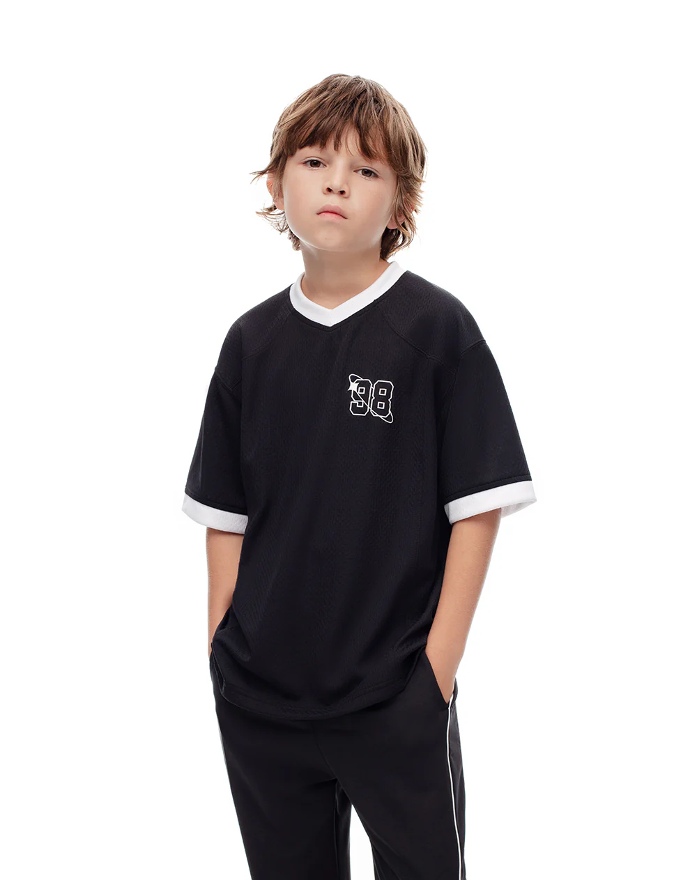 Camiseta oversize negra estampada niño - Image 5